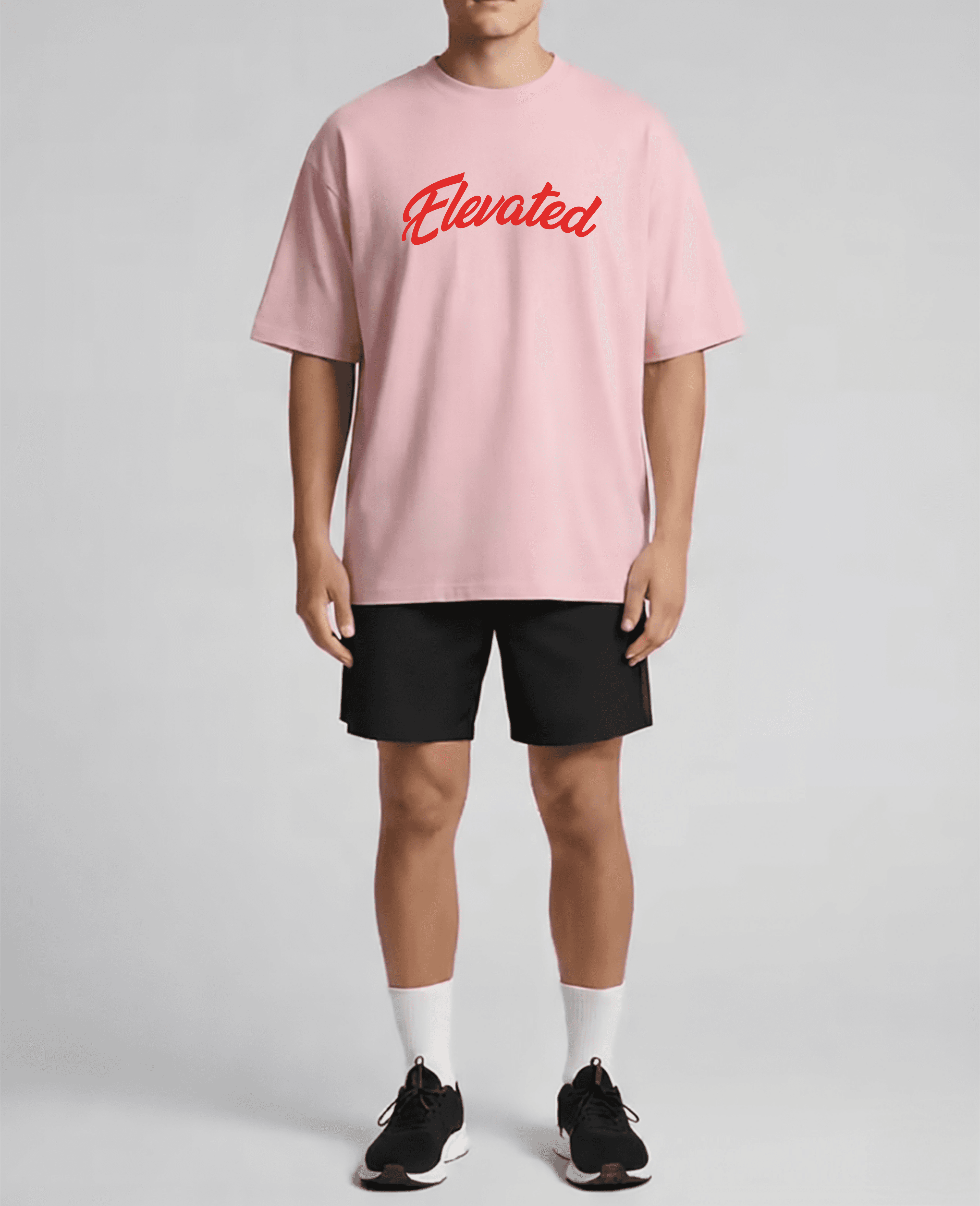 Elevated Cherry Blossom Athleisure Relaxed Fit Tee - Pink