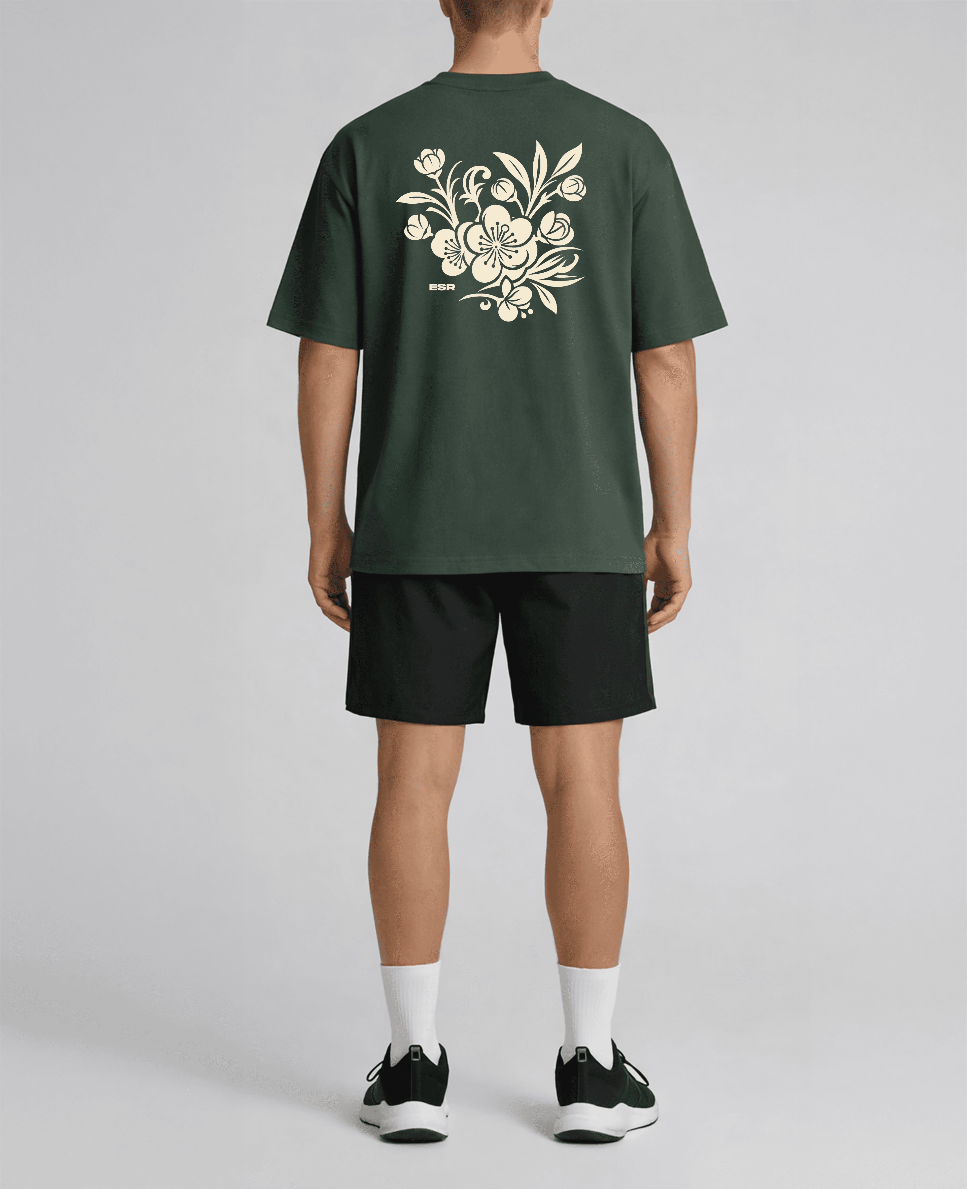 Elevated Cherry Blossom - Pine Green